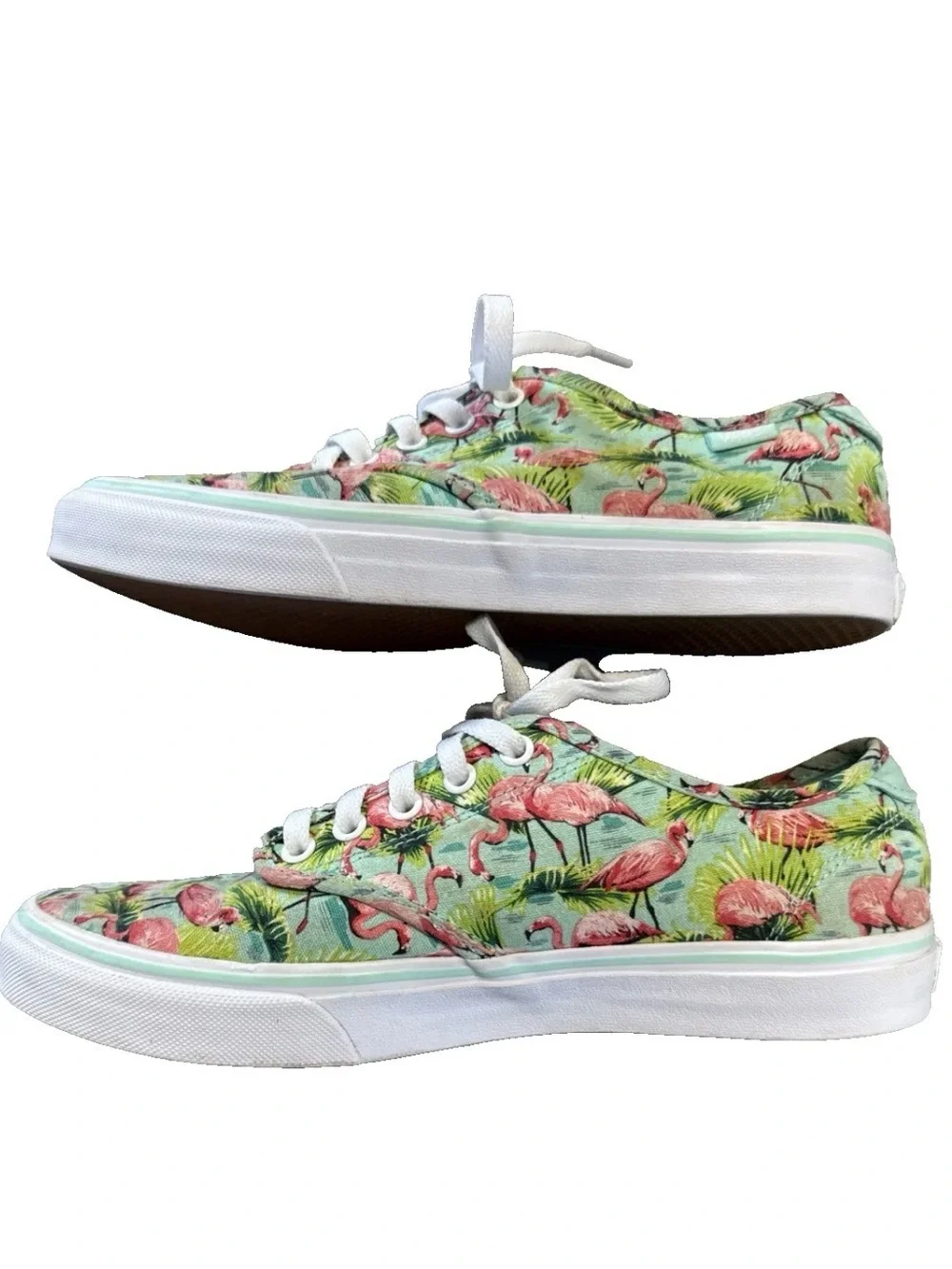 Vans Pink Flamingo Print Low-Top Sneakers Women’s Size 9